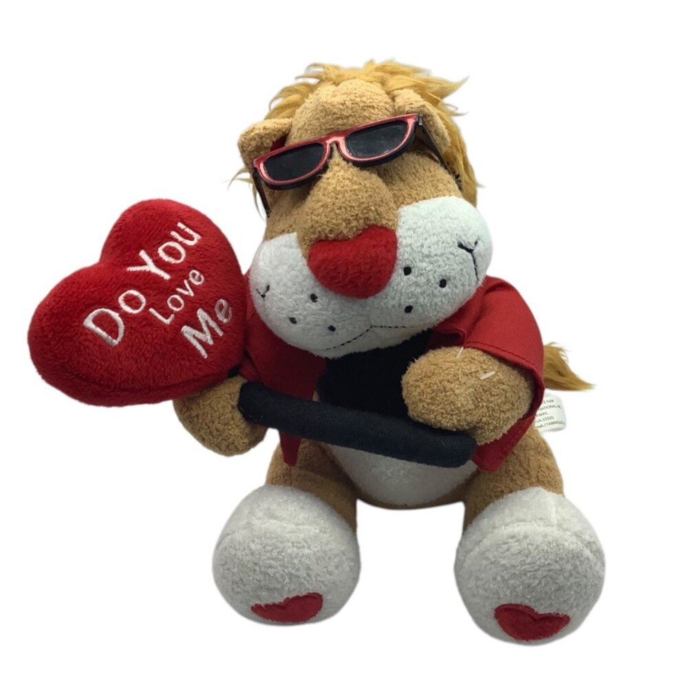 Lion Plush Toy Sings "Do You‎ Love Me" Dances Sunglasses Valentine's Day WORKS